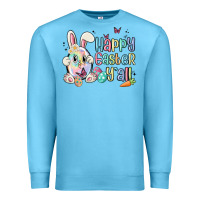 Ocean Blue happy easter y'all Premium Sweatshirt - MaliasSmallBusiness