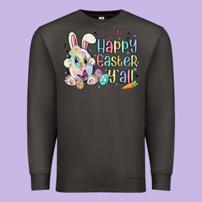 Happy Easter Y'all Premium Sweatshirt Designed By Maliassmallbusiness