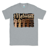 Heather Grey melanin american flag Classic Tee - HRA Design Shop