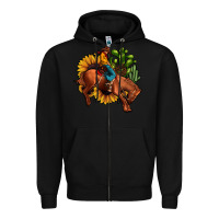 Black rodeo cowboy sunflower cactus Zipper Hoodie - JahusDesignShop