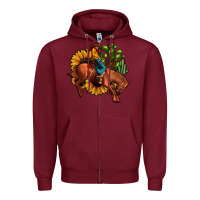 Burgundy rodeo cowboy sunflower cactus Zipper Hoodie - JahusDesignShop