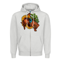 Dove Grey rodeo cowboy sunflower cactus Zipper Hoodie - JahusDesignShop