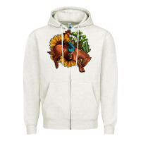 Rodeo Cowboy Sunflower Cactus Zipper Hoodie | Teevron