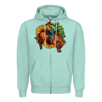 Seafoam rodeo cowboy sunflower cactus Zipper Hoodie - JahusDesignShop