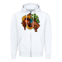 White rodeo cowboy sunflower cactus Zipper Hoodie - JahusDesignShop