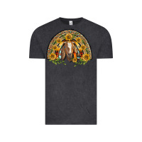 Vintage Black Western Leopard Sunflower Goat Rainbow Vintage Tee - BarkalooDesign