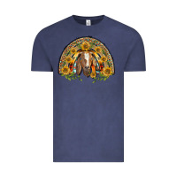 Vintage Denim Western Leopard Sunflower Goat Rainbow Vintage Tee - BarkalooDesign