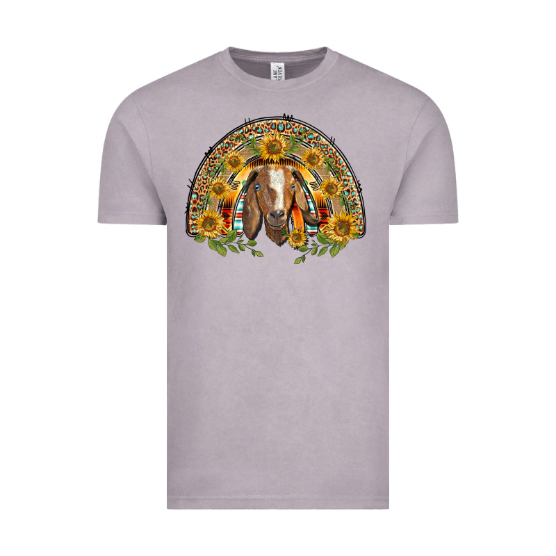 Western Leopard Sunflower Goat Rainbow Vintage Tee by BarkalooDesign | Teevron