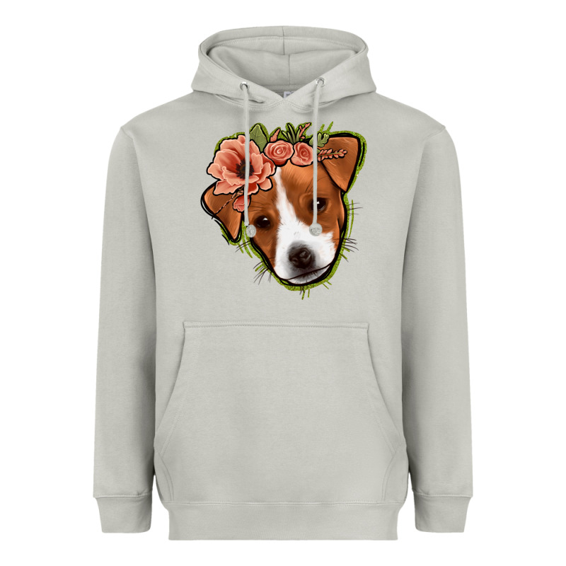 Jack Russel Floral Heavyweight Hoodie by Jasminsmagicworld | Teevron