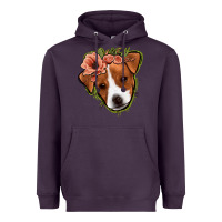 Plum jack russel floral Heavyweight Hoodie - Jasminsmagicworld