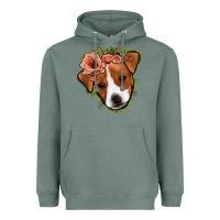 Sage jack russel floral Heavyweight Hoodie - Jasminsmagicworld