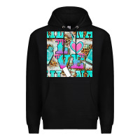 Black love nail and polish with leopard seamless pattern bbs Premium Hoodie - BundleAndBundleShop