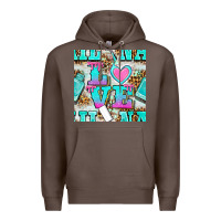 Coffee love nail and polish with leopard seamless pattern bbs Premium Hoodie - BundleAndBundleShop