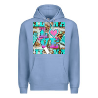 Colony Blue love nail and polish with leopard seamless pattern bbs Premium Hoodie - BundleAndBundleShop