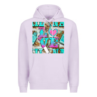 Lilac love nail and polish with leopard seamless pattern bbs Premium Hoodie - BundleAndBundleShop