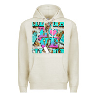 Oatmeal Heather love nail and polish with leopard seamless pattern bbs Premium Hoodie - BundleAndBundleShop