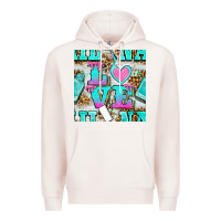 Pale Pink love nail and polish with leopard seamless pattern bbs Premium Hoodie - BundleAndBundleShop