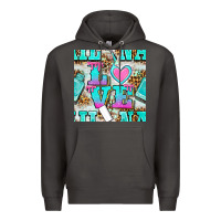 Smoke love nail and polish with leopard seamless pattern bbs Premium Hoodie - BundleAndBundleShop
