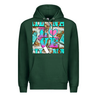 Sports Green love nail and polish with leopard seamless pattern bbs Premium Hoodie - BundleAndBundleShop