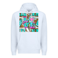 White love nail and polish with leopard seamless pattern bbs Premium Hoodie - BundleAndBundleShop