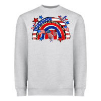 Heather Grey American rainbow Heavyweight Sweatshirt - Zillion Design Studio