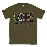 Army Green love our troops Classic Tee - CowhideDigitalArt
