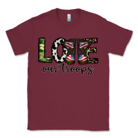 Burgundy love our troops Classic Tee - CowhideDigitalArt