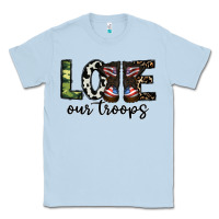 Dusty Blue love our troops Classic Tee - CowhideDigitalArt