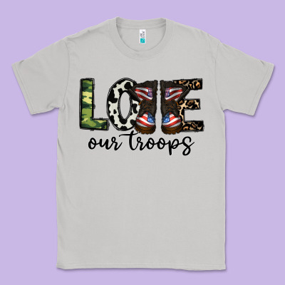 Love Our Troops Classic Tee Designed By Cowhidedigitalart