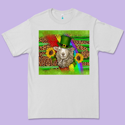 St Patricks Sheep Sunflowers Rainbow Serape Leopard Glitter Premium Tee Designed By Artiststas