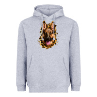 Heather Grey german shepherd leopard background Heavyweight Hoodie - Jasminsmagicworld