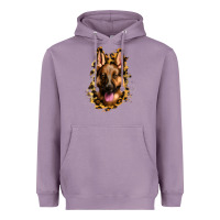 Lavender german shepherd leopard background Heavyweight Hoodie - Jasminsmagicworld