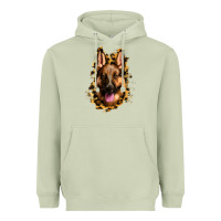 Matcha german shepherd leopard background Heavyweight Hoodie - Jasminsmagicworld