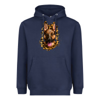 Navy german shepherd leopard background Heavyweight Hoodie - Jasminsmagicworld