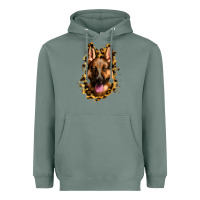 Sage german shepherd leopard background Heavyweight Hoodie - Jasminsmagicworld