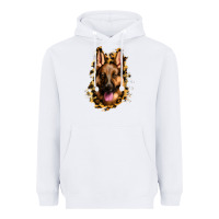 White german shepherd leopard background Heavyweight Hoodie - Jasminsmagicworld