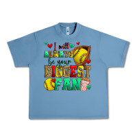 Pebble Blue i will always be your biggest fan softball Urban Heavy Tee - Zillion Design Studio