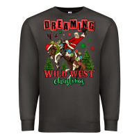 Smoke dreaming of a wild west christmas cowboy santa Premium Sweatshirt - MaliasSmallBusiness