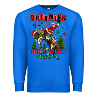 True Royal dreaming of a wild west christmas cowboy santa Premium Sweatshirt - MaliasSmallBusiness