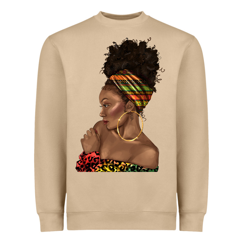 Afro Black Woman Profile Juneteenth Heavyweight Sweatshirt by texasbilliewilder | Teevron