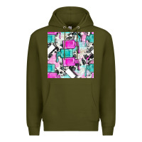 Army Green nail polish with cowhide and plaid seamless pattern bbs Premium Hoodie - BundleAndBundleShop