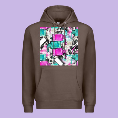 Nail Polish With Cowhide And Plaid Seamless Pattern Bbs Premium Hoodie Designed By Bundleandbundleshop