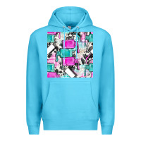 Ocean Blue nail polish with cowhide and plaid seamless pattern bbs Premium Hoodie - BundleAndBundleShop