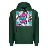 Sports Green nail polish with cowhide and plaid seamless pattern bbs Premium Hoodie - BundleAndBundleShop
