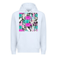 White nail polish with cowhide and plaid seamless pattern bbs Premium Hoodie - BundleAndBundleShop