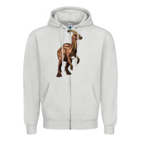 Dove Grey parasaurolophus Zipper Hoodie - Artiststas