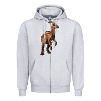 Heather Grey parasaurolophus Zipper Hoodie - Artiststas