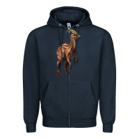 Navy parasaurolophus Zipper Hoodie - Artiststas