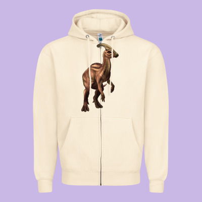 Parasaurolophus Zipper Hoodie Designed By Artiststas