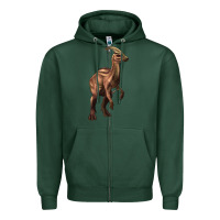 Sports Green parasaurolophus Zipper Hoodie - Artiststas